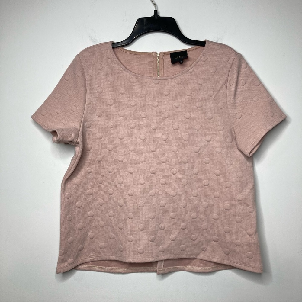 Anthropologie W5 blush textured dot top size medium‎